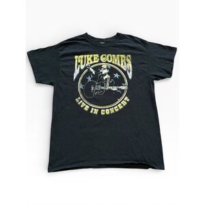 Luke Combs Live in Concert 2021 Tour T Shirt Black Graphic Tee‎ Size L